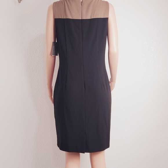 Vince Camuto Color Block Sheath Sleeveless Burnt Orange Black Brown Size: 14 - Picture 7 of 12